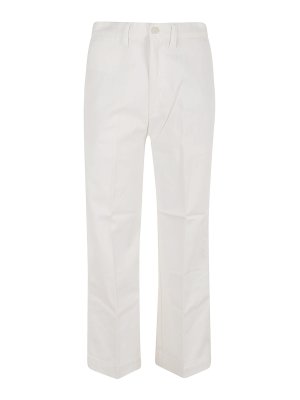 【24Cruise NEW】ERMANNO SCERVINO / リネン パンツ / White Ermanno Scervino Off-white satin and lace trousers