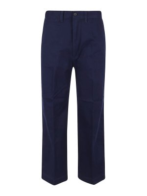 パンツ PAROSH Women Straight Pants D220003XLILIUXY 012 NAVY Parosh Navy Blue Straight Leg Pant for Women Online USA at