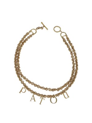 PATOU: Necklaces & Chokers - Lettering double chain necklace