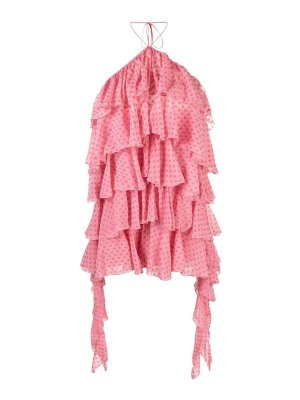 BLUMARINE: short dresses - Pink flounced mini dress