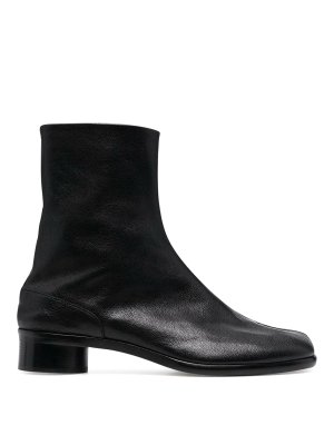 MM6 MAISON MARGIELA: ankle boots - Low heeled leather boots with logo