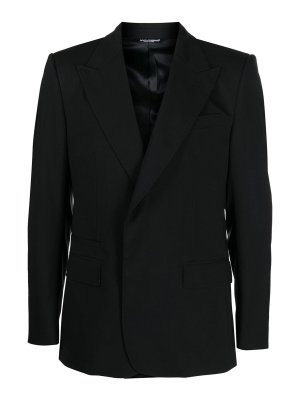 Dolce & Gabbana Viscose blazer with embroidered logo patch