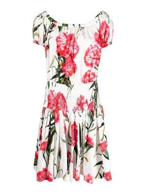 DOLCE & GABBANA: Knielange Kleider - Knielanges Kleid - Weiß