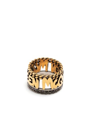 Tom Wood Sleek ring top black spinel - Metallic