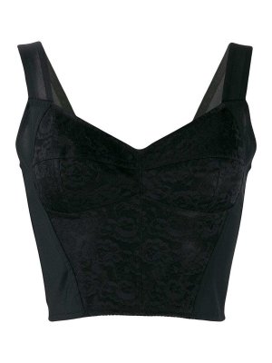 DOLCE & GABBANA: Tops y camisetas sin mangas - Top - Negro