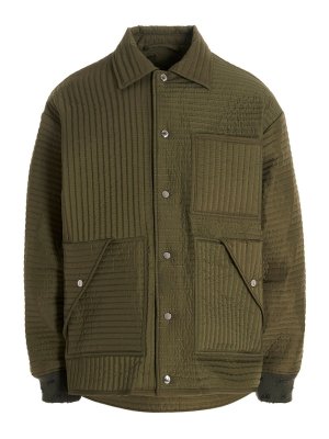 KHRISJOY: padded jackets - Chore quilted stripes down jacket