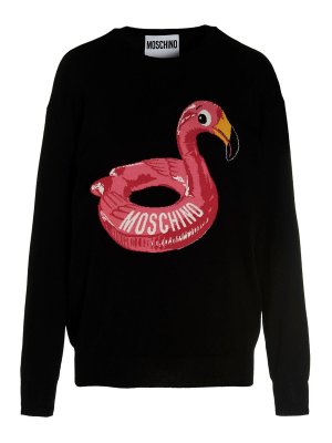 MOSCHINO: crew necks - Jacquard logo sweater