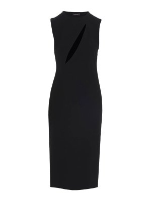 VERSACE: knee length dresses - Cut out midi dress