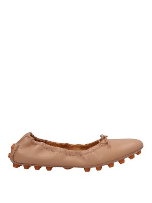 TOD'S: flat shoes - Bow leather ballet flats
