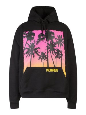 DSQUARED2: Sweatshirts & Sweaters - Cotton sweatshirt with multicolor maxi print
