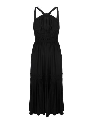 ワンピース Oseree SS23 Feather silk dressing gown (OFV121 BLACK) Oséree Transparent silk robe with feathers - Black | OFV121BLACK