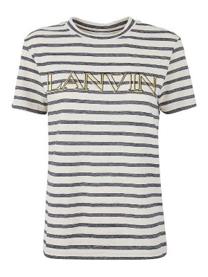 LANVIN: t-shirts - Logo striped T-shirt