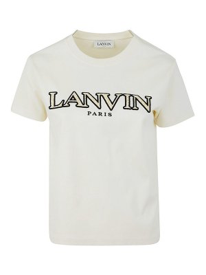 LANVIN: t-shirt - Maglietta in cotone con logo