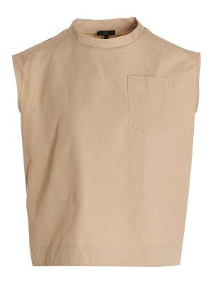 JEJIA: vests - Cotton canvas crewneck vest