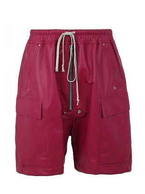 RICK OWENS: Trousers Shorts - Cargobela leather shorts