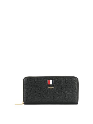 THOM BROWNE: wallets & purses - Grained leather wallet