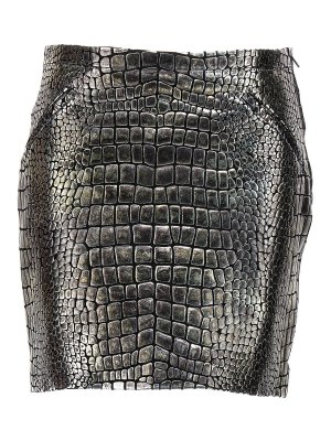TOM FORD: mini skirts - Laminated croc skirt