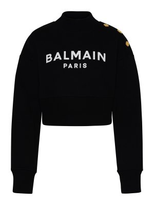 Balmain: Sweatshirts & Sweaters - Black cotton sweatshirt