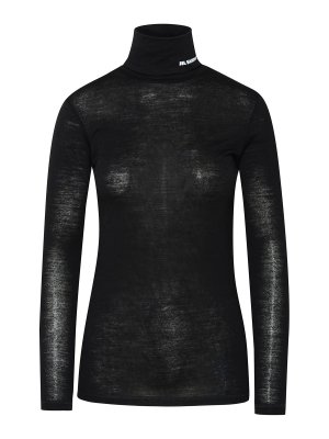 JIL SANDER: Sweatshirts & Sweaters - Black wool blend sweater