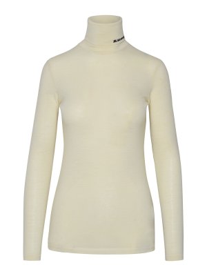 JIL SANDER: Turtlenecks & Polo necks - White wool blend sweater