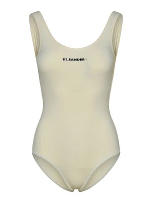 JIL SANDER: one-piece - One-piece swimsuit in ivory nylon