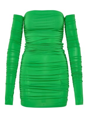 THE ANDAMANE: short dresses - Green viscose blend linda dress