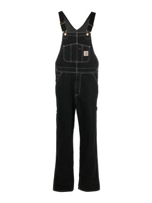 CARHARTT: tute - Salopette a gamba dritta con patch logo