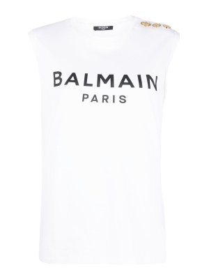 Balmain: Tops y camisetas sin mangas - Top - Blanco