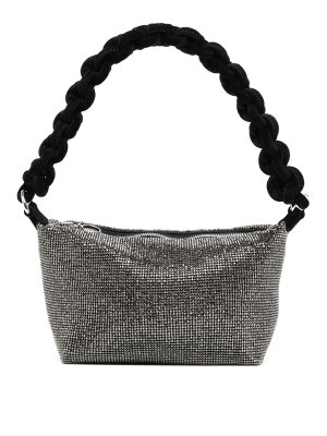 KARA: clutches - Crystal mesh cobra pouch