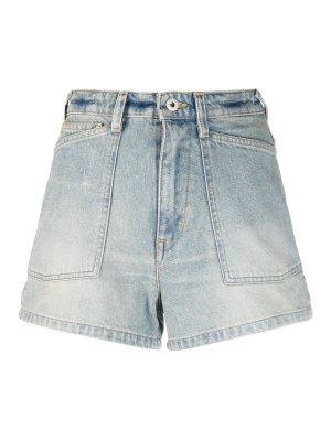 ショートパンツ ALEXANDER WANG Women Shorts  Burmudas 4DC1214896 060 Grey BITE LOGO SHORT IN GREY AGED DENIM in GREY AGED/WHITE