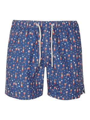 【関税込み】BRIONI Gaia' shorts Brioni Swim shorts with logo embroidery - Blue | N2190LP68134141