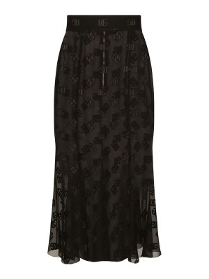 DOLCE & GABBANA: Knee length skirts & Midi - Sheer effect silk skirt
