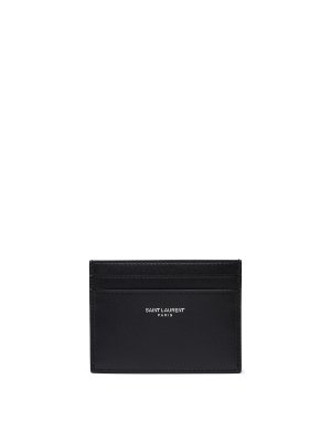 SAINT LAURENT: wallets & purses - Card holder in black leather