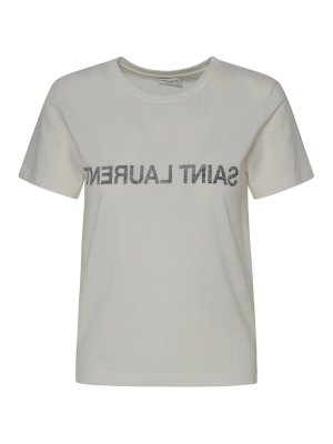 SAINT LAURENT: polo shirts - Cotton T-shirt