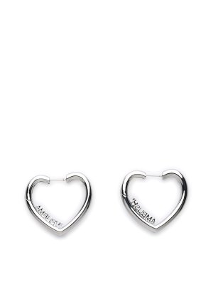 AMBUSH: Earrings - Mini heart earrings in silver brass