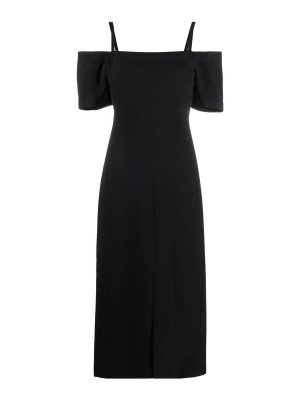 VICTORIA BECKHAM: knee length dresses - Off-shoulder midi dress