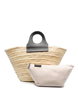 Chestnut Cabas Mini Straw Tote by Hereu for $73