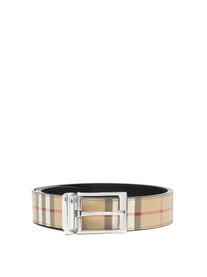 Burberry 3.5cm Reversible Checked E-canvas And Leather Belt in