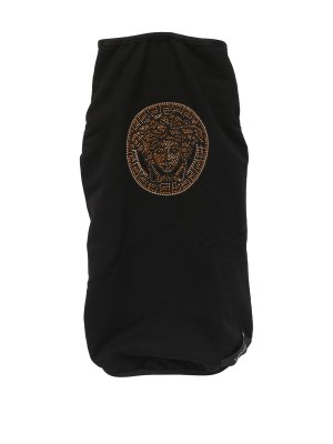 VERSACE: homeware - T-shirt for animals medusa logo with crystals