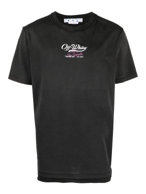 OFF-WHITE: crew necks - Logo-print cotton t-shirt