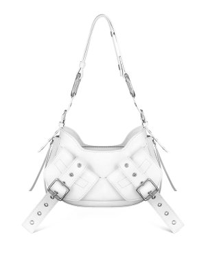 Diesel 1dr shoulder bag in white leather - White