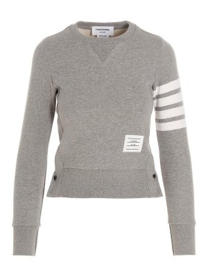 THOM BROWNE: Strickpullover mit Rundhalsausschnitt - Hemd - Grau