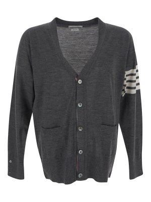 【送料&関税込】Thom Browne Cardigan With Birds And Bees Navy Birds & Bees Cardigan by Thom Browne on Sale
