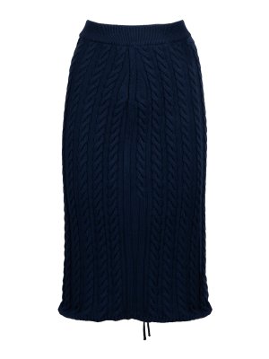 KENZO: gonne al ginocchio  e longuette - Cable lace up midi skirt