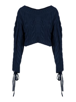 KENZO: crew necks - Cable lace up jumper