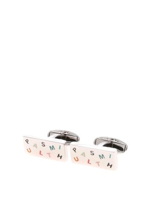 Tateossian Bullseye semi precious cufflinks - White