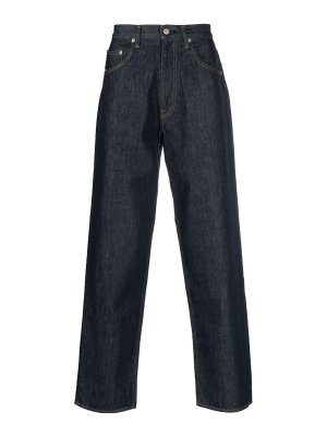 AURALEE: jeans dritti, a sigaretta - Jeans a gamba larga in denim di cotone