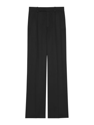 SAINT LAURENT: straight leg jeans - Wide leg silk trousers