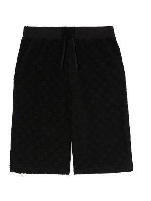 AMBUSH: pantaloni shorts - Shorts in felpa con logo in cotone