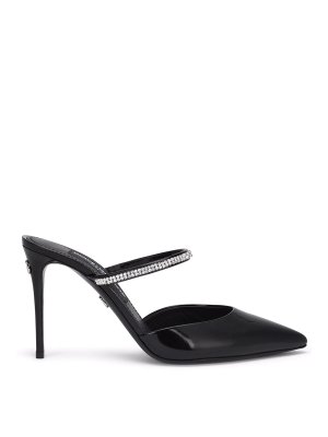 DOLCE & GABBANA: mules shoes - Leather crystal sabot